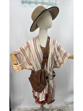 vintage 100% leather made in Mexico Crossbody sling bag.